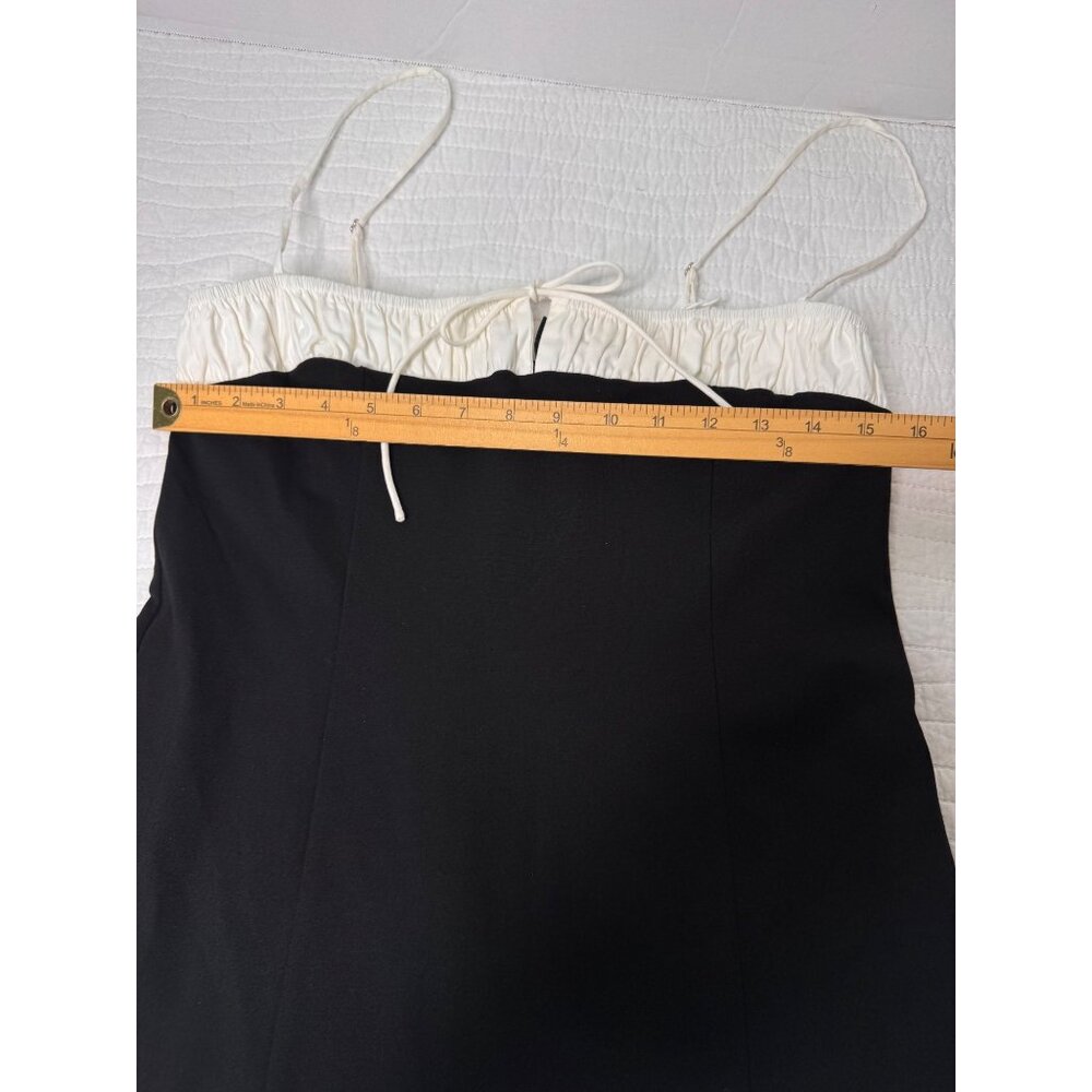 NWT Reformation Sadie Knit Black&White Spaghetti Strap Mini Dress Woman’s Size L - Picture 10 of 11